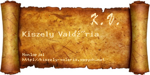 Kiszely Valéria névjegykártya